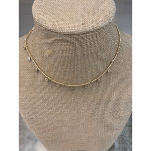 Gold 16” Choker Necklace #flower #fashion